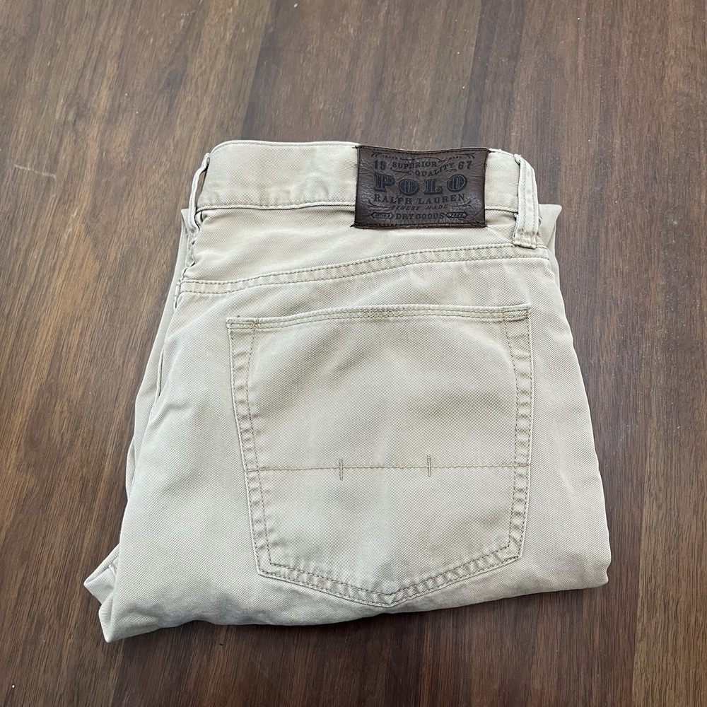 Polo Ralph Lauren Classic Fit Chino Pants Tan Khaki Mens 34x30 Cotton Trousers